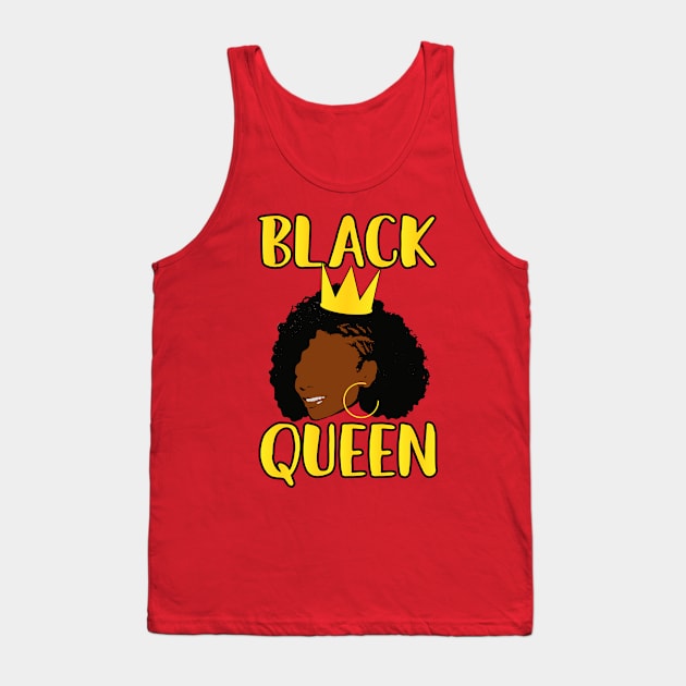 Black Afro Queen With Gold Crown Tank Top by blackartmattersshop